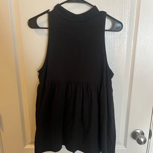 Black Free People Turtleneck Tank Top